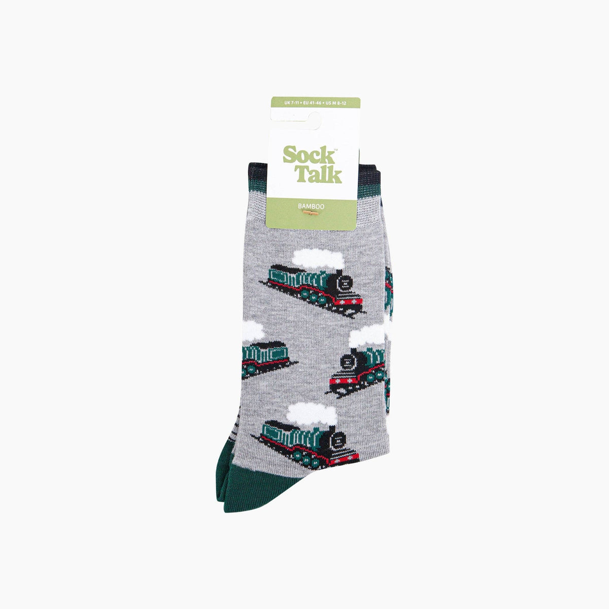 Steam Trains Bamboo Socks in Light Grey: UK 7-11 | EU 40.5 -46 | US 8-12