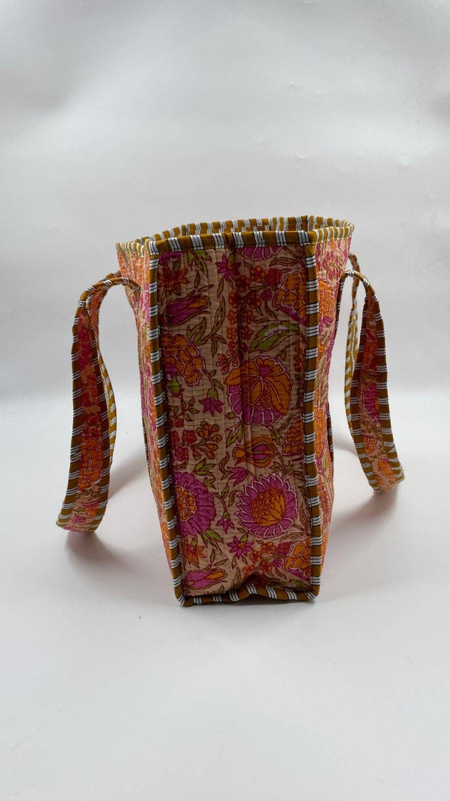100% Cotton Kantha Quilted Boho Reversible (Small) Tote Bag