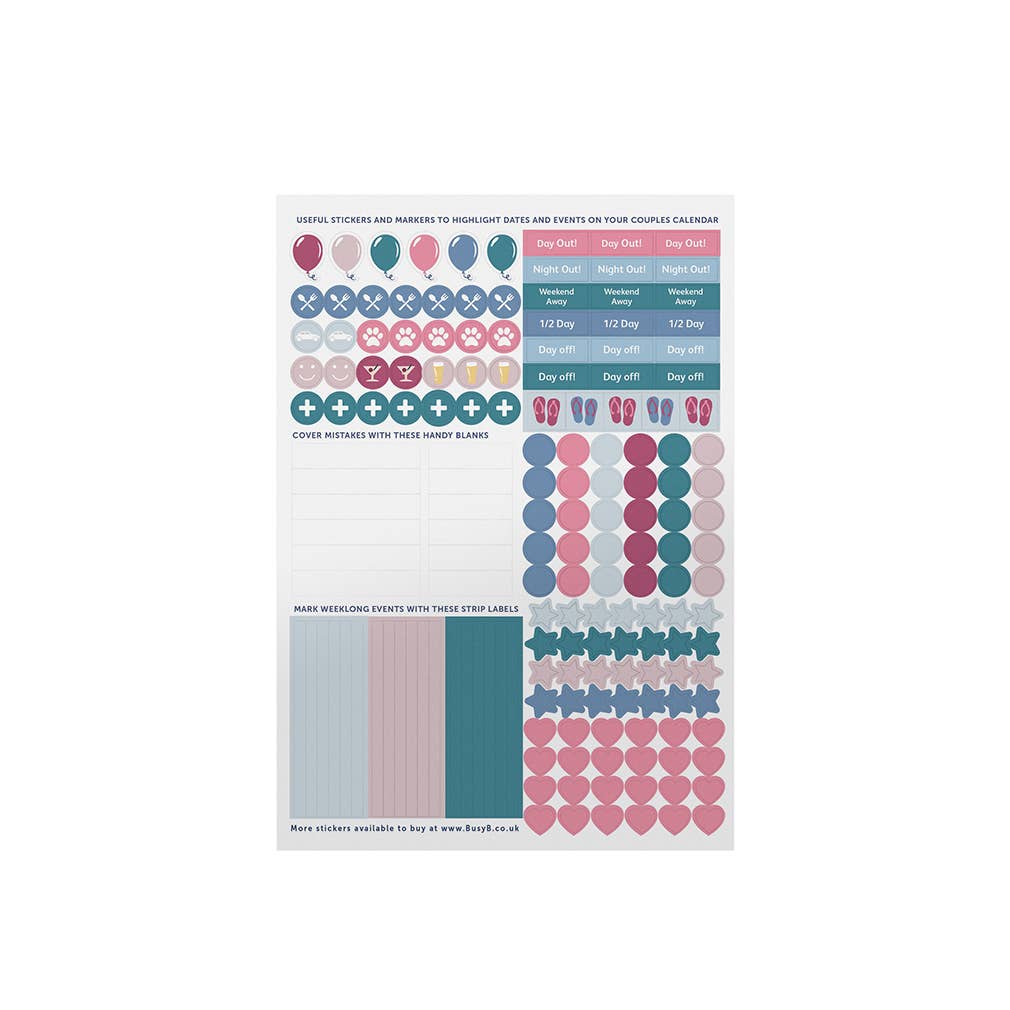 Couples Calendar 2027 Teal Floral - Busy B