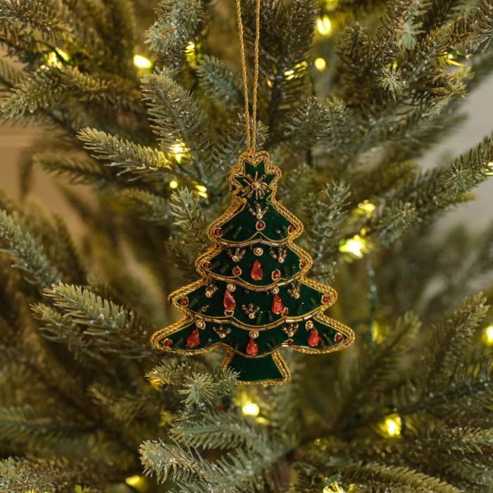 Velvet Beaded  Christmas Tree Hanger