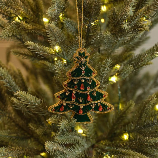 Velvet Beaded  Christmas Tree Hanger