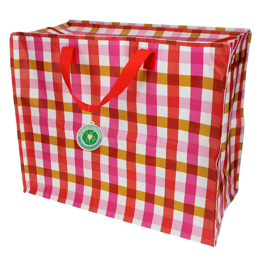 Jumbo storage bag - Pink Gingham