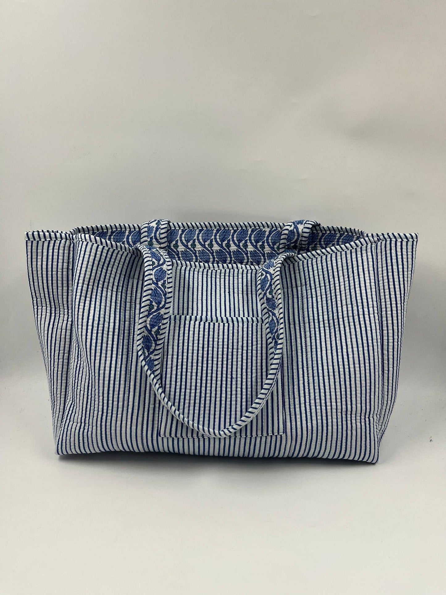 100% Cotton Kantha Quilted Boho Reversible (Small) Tote Bag