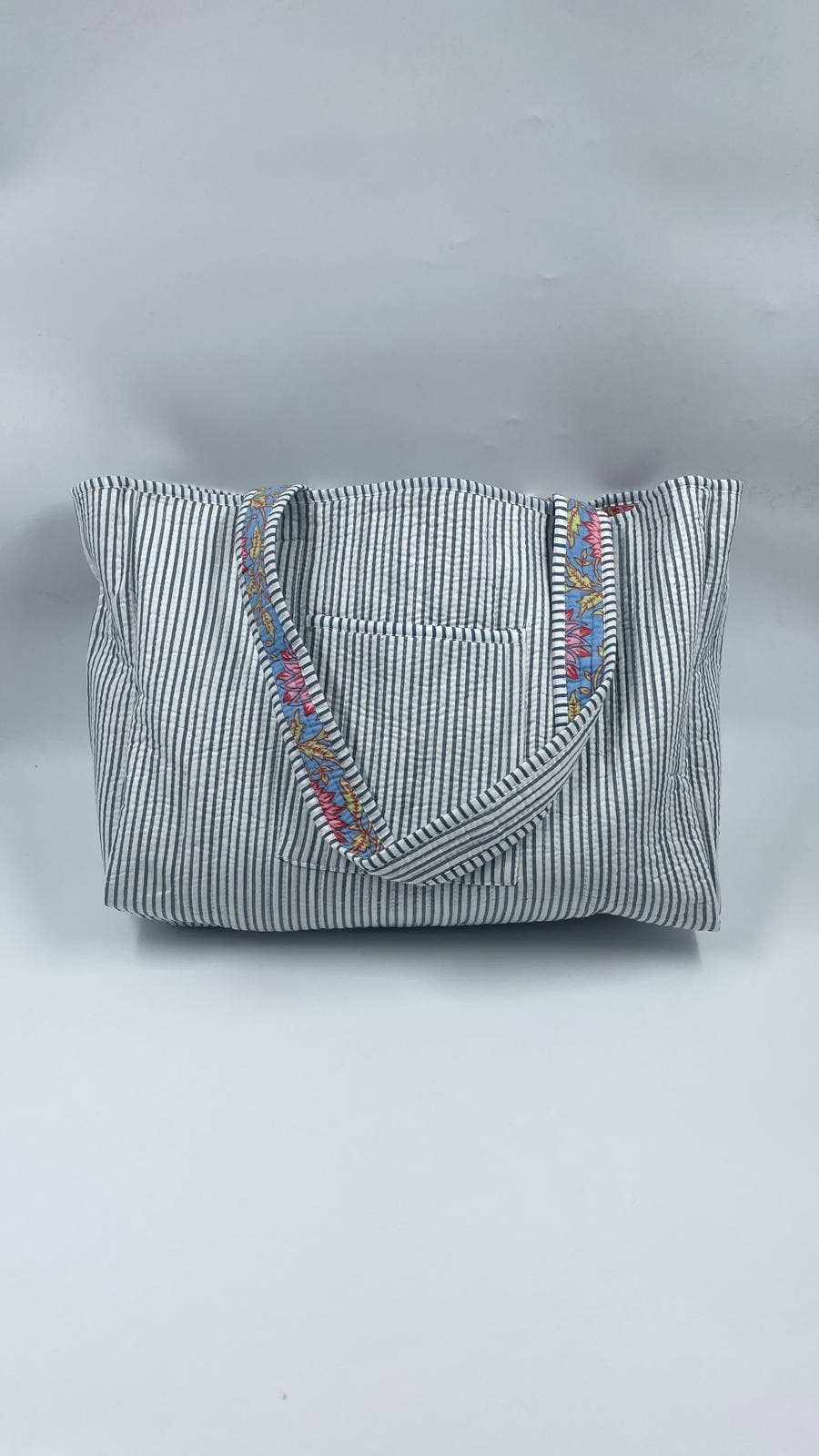 100% Cotton Kantha Quilted Boho Reversible (Small) Tote Bag