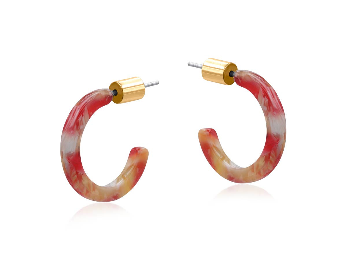 Melpomene Petite Hoop Resin Earrings: Lilac