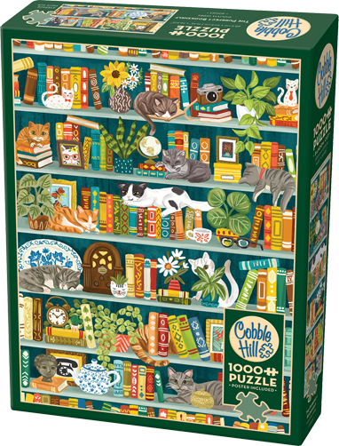 The Purrfect Bookshelf 1000 Piece Puzzle + Poster