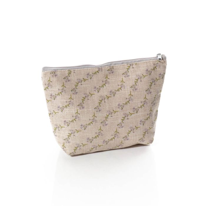 GARDEN BIRDS FLORAL ROBIN BEAUTIFUL THINGS LINEN/POLY BLEND ZIP POUCH