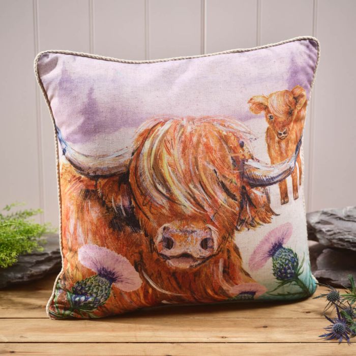 Highland Cow Square Cushion