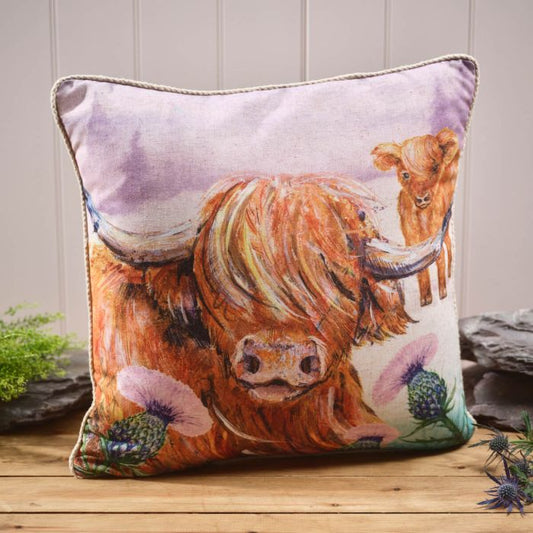 Highland Cow Square Cushion