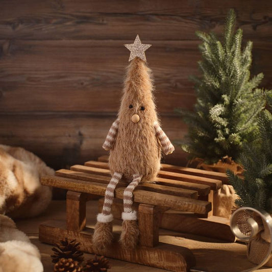 NORDIC NEST NOVELTY POLYESTER FABRIC LARGE SHELF SITTER CHRISTMAS TREE