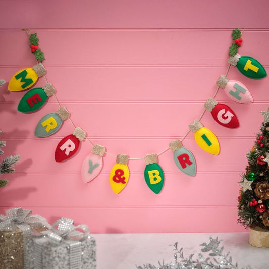 KITSCHMAS MERRY AND BRIGHT BAUBLE BUNTING