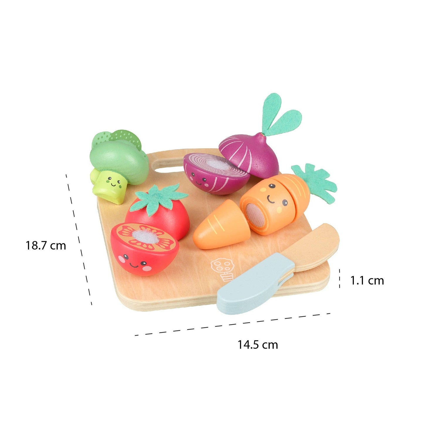 Happy Wooden Veggies Cutting Veg
