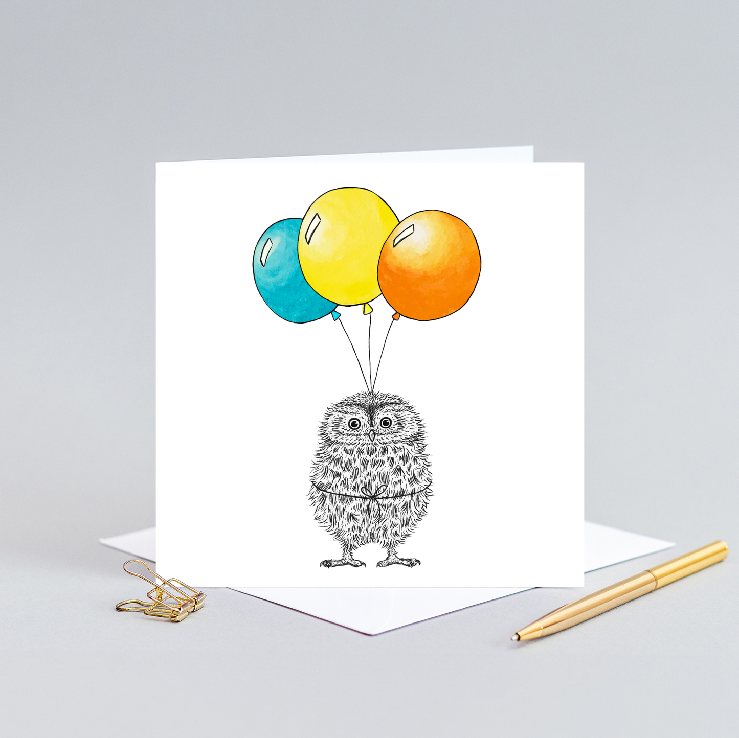 Cute Animal Birthday Card // Cute Owl Cards // Wildlife Art