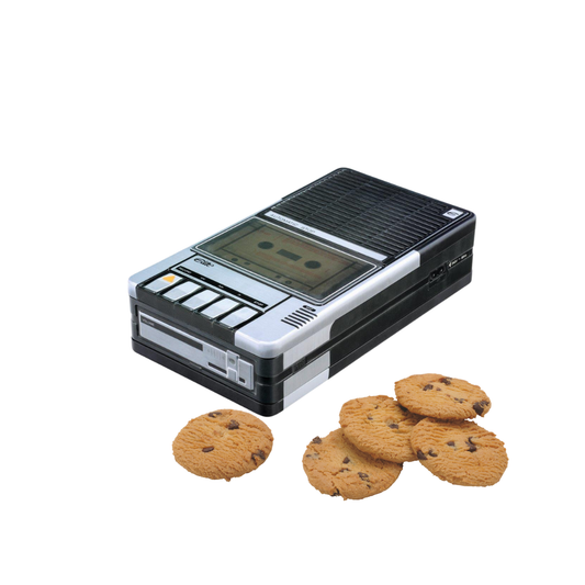 Cassette Recorder Tin With Biscuits