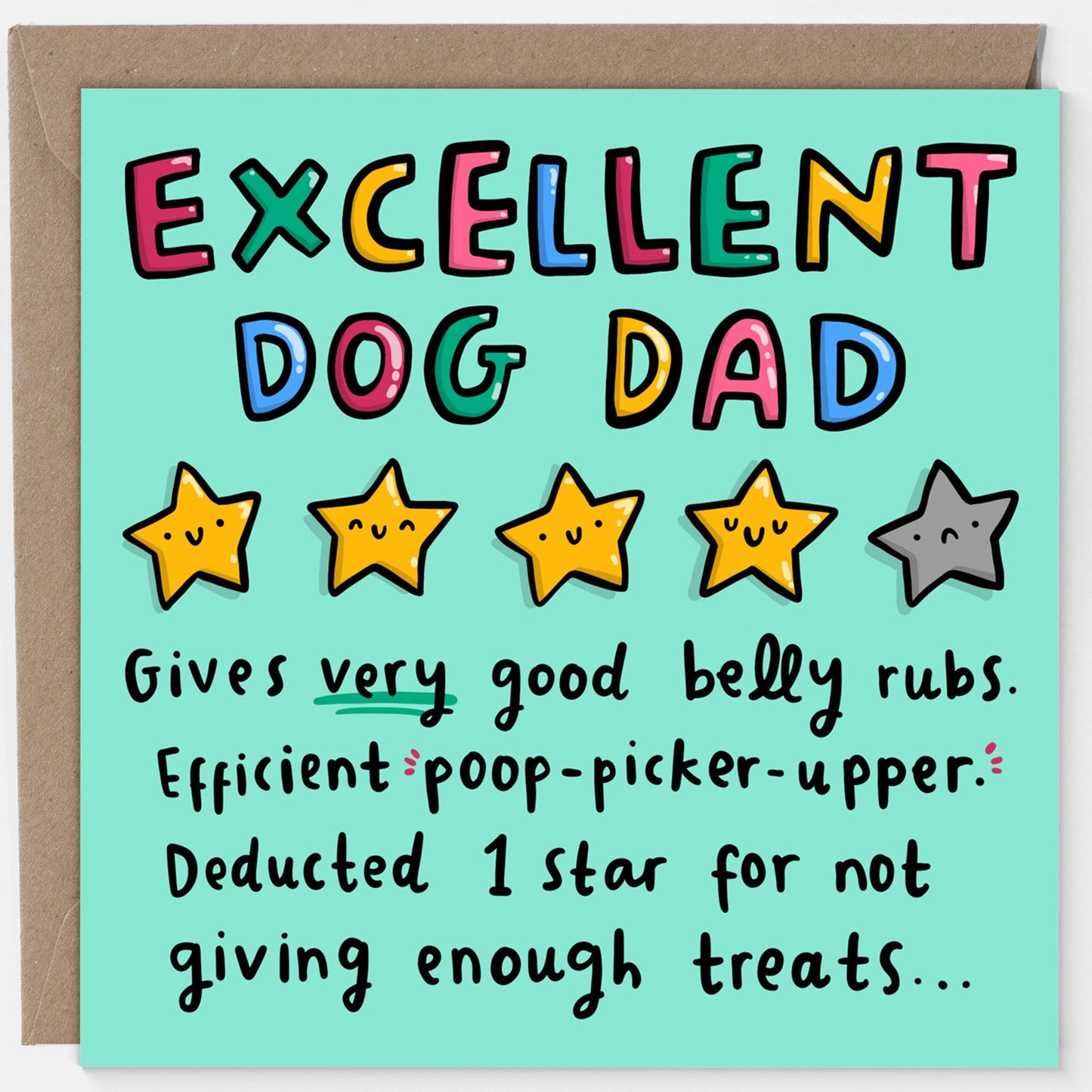 Excellent Dog Dad Card