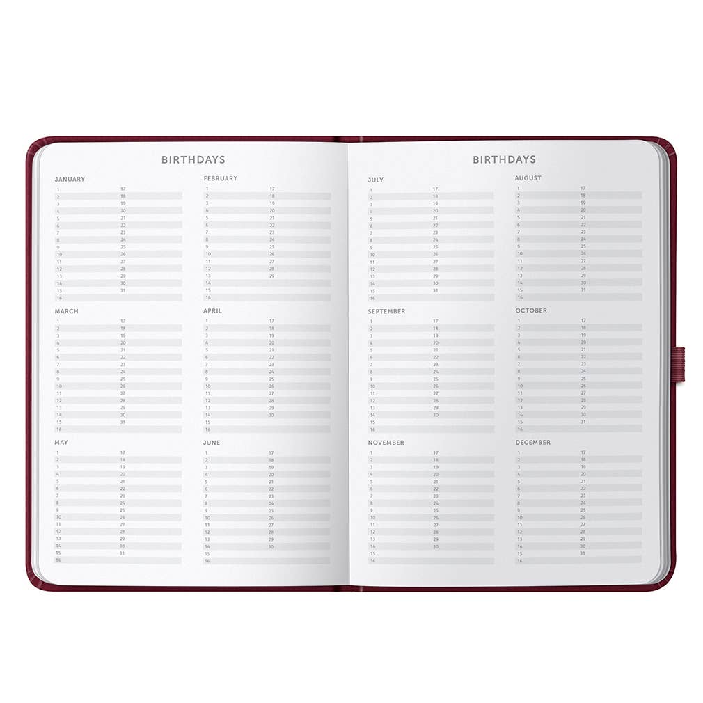Dual Schedule Day a Page Diary 2027 Burgundy - Busy B