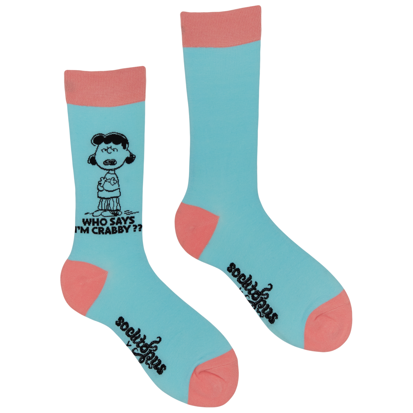 Who Says I'm Crabby?? Socks - Peanuts: BLUE / S (UK 4-8 / EU 37-42 / US 6-10)