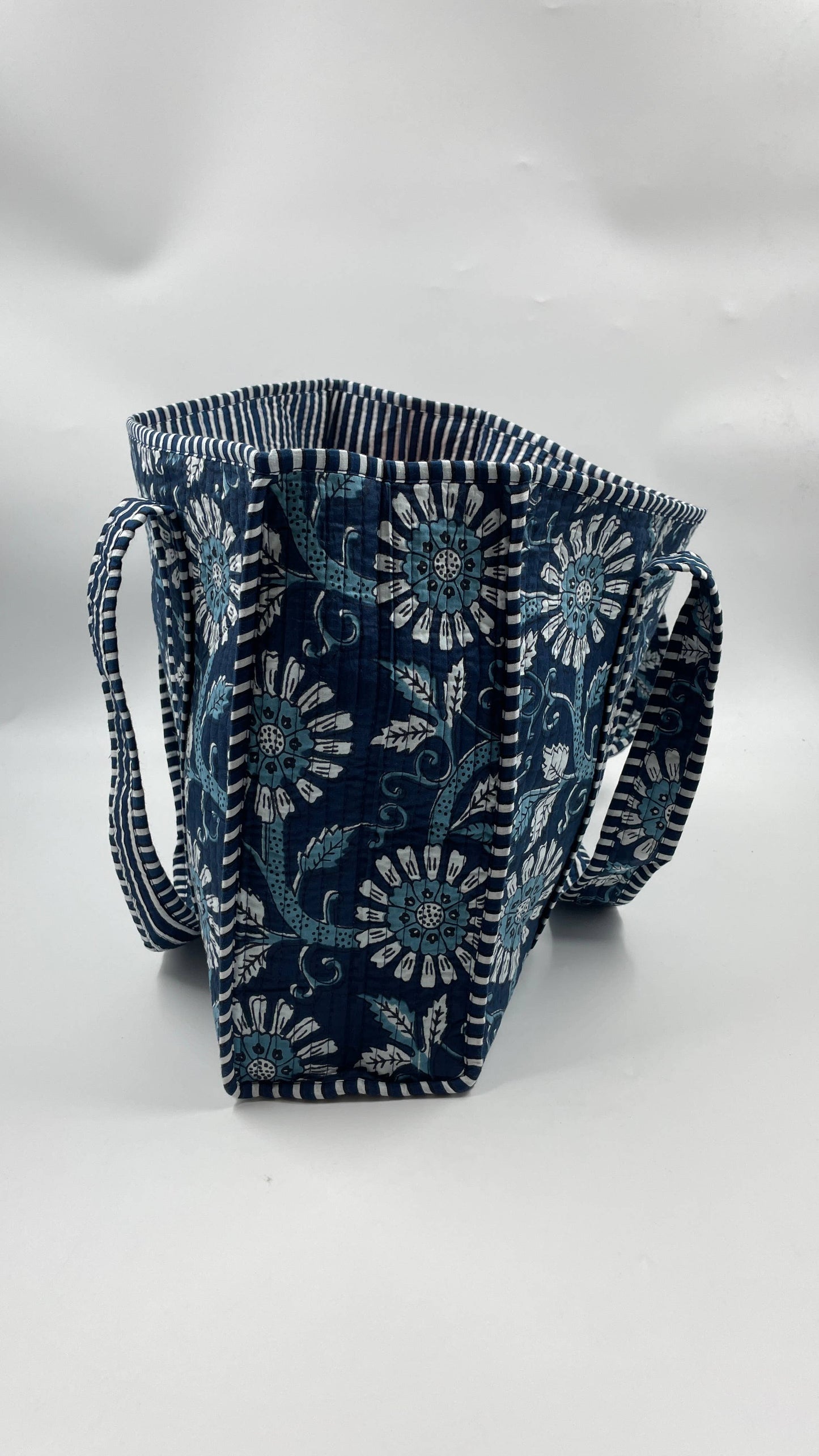 100% Cotton Kantha Quilted Boho Reversible (Small) Tote  