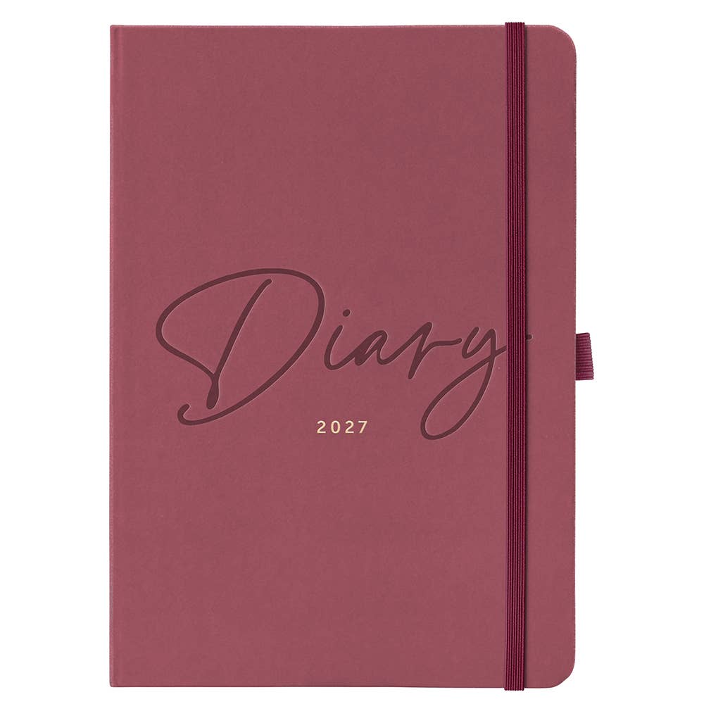 Dual Schedule Day a Page Diary 2027 Burgundy - Busy B