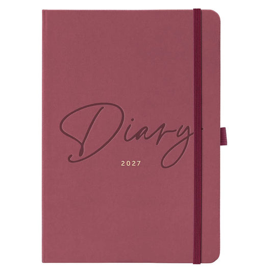 Dual Schedule Day a Page Diary 2027 Burgundy - Busy B