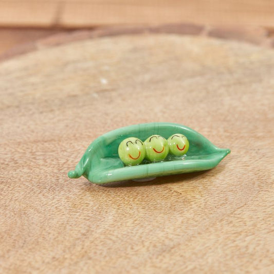 Langs - GLASS PEAS IN A POD ORNAMENT IN BOX WITH SMILEY FACES