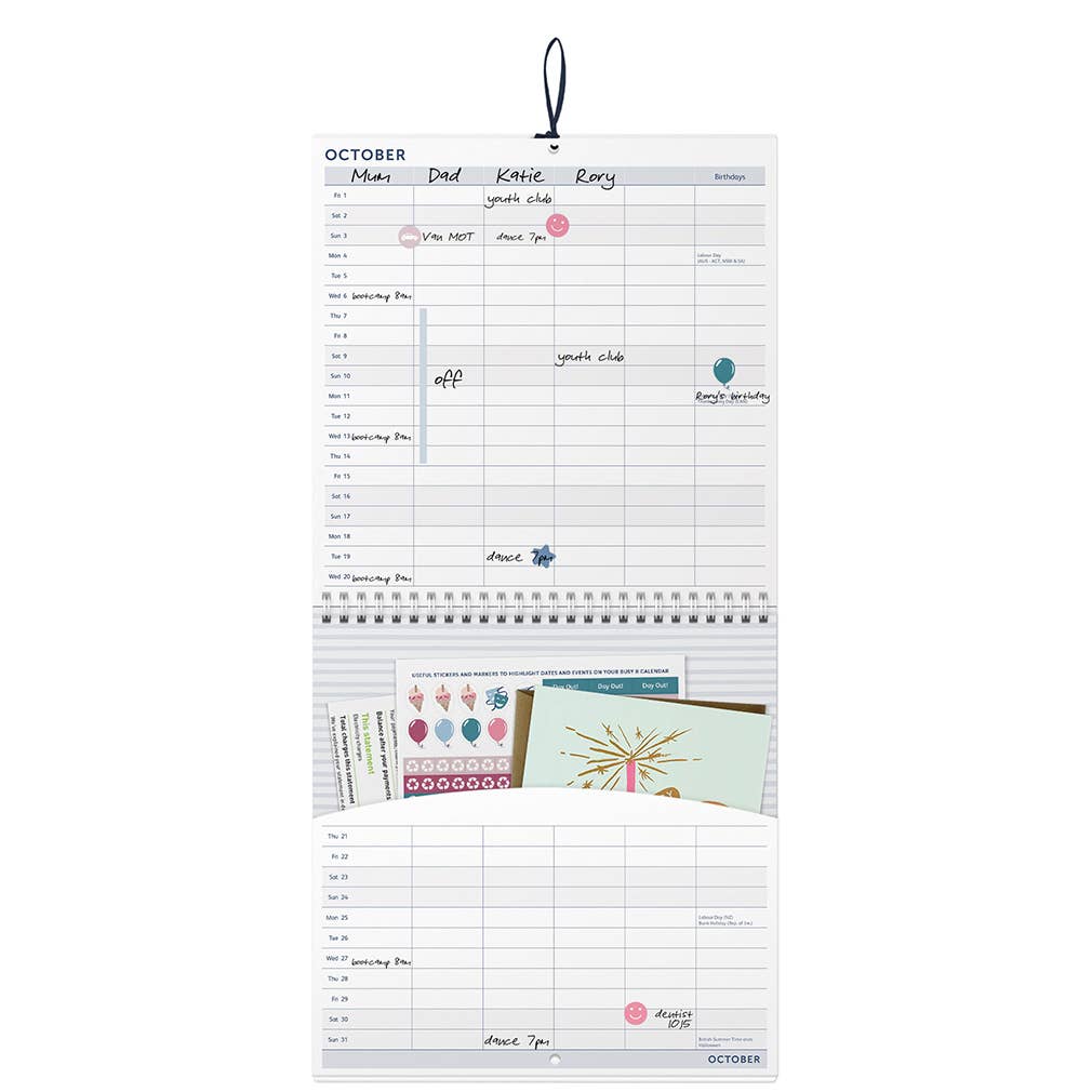 Family Calendar 2027 Teal - Busy B