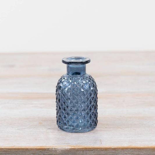 Blue Patterned Bottle Vase