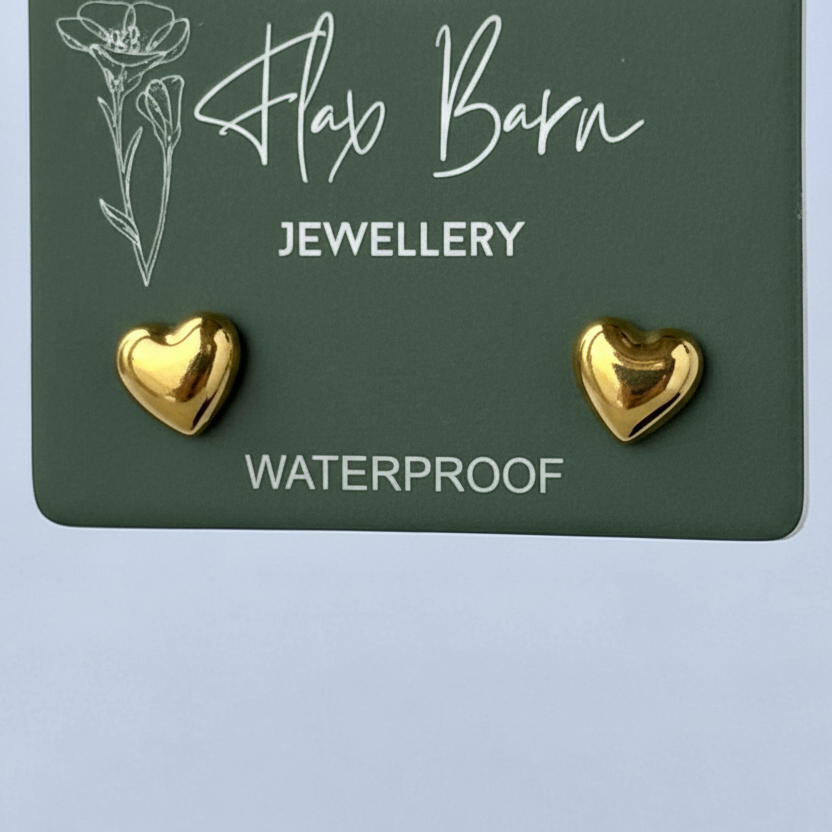 Tarnish Resistant Heart studs: Silver