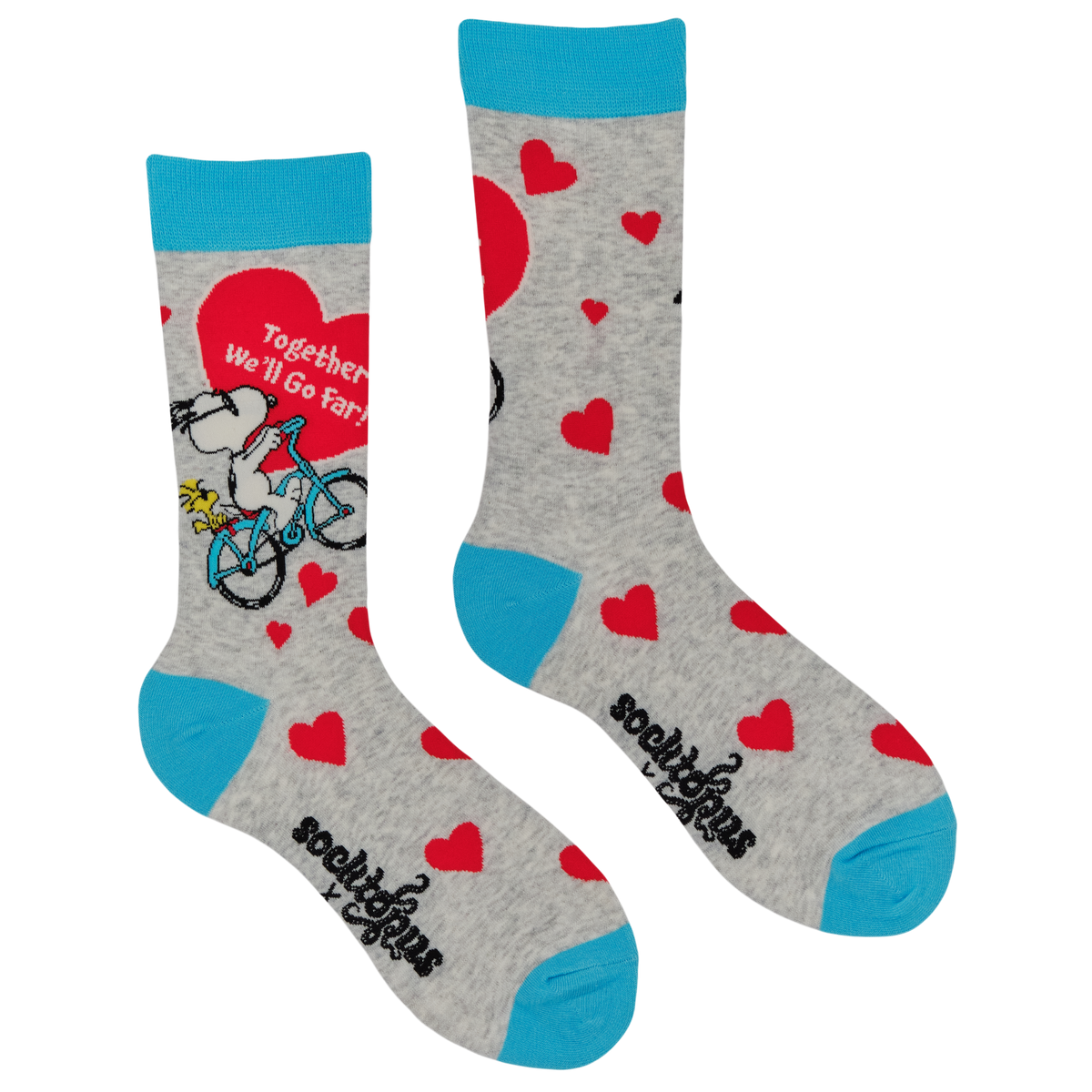 Together We Will Go Far Socks - Peanuts: GREY / L (UK 9-12 /
