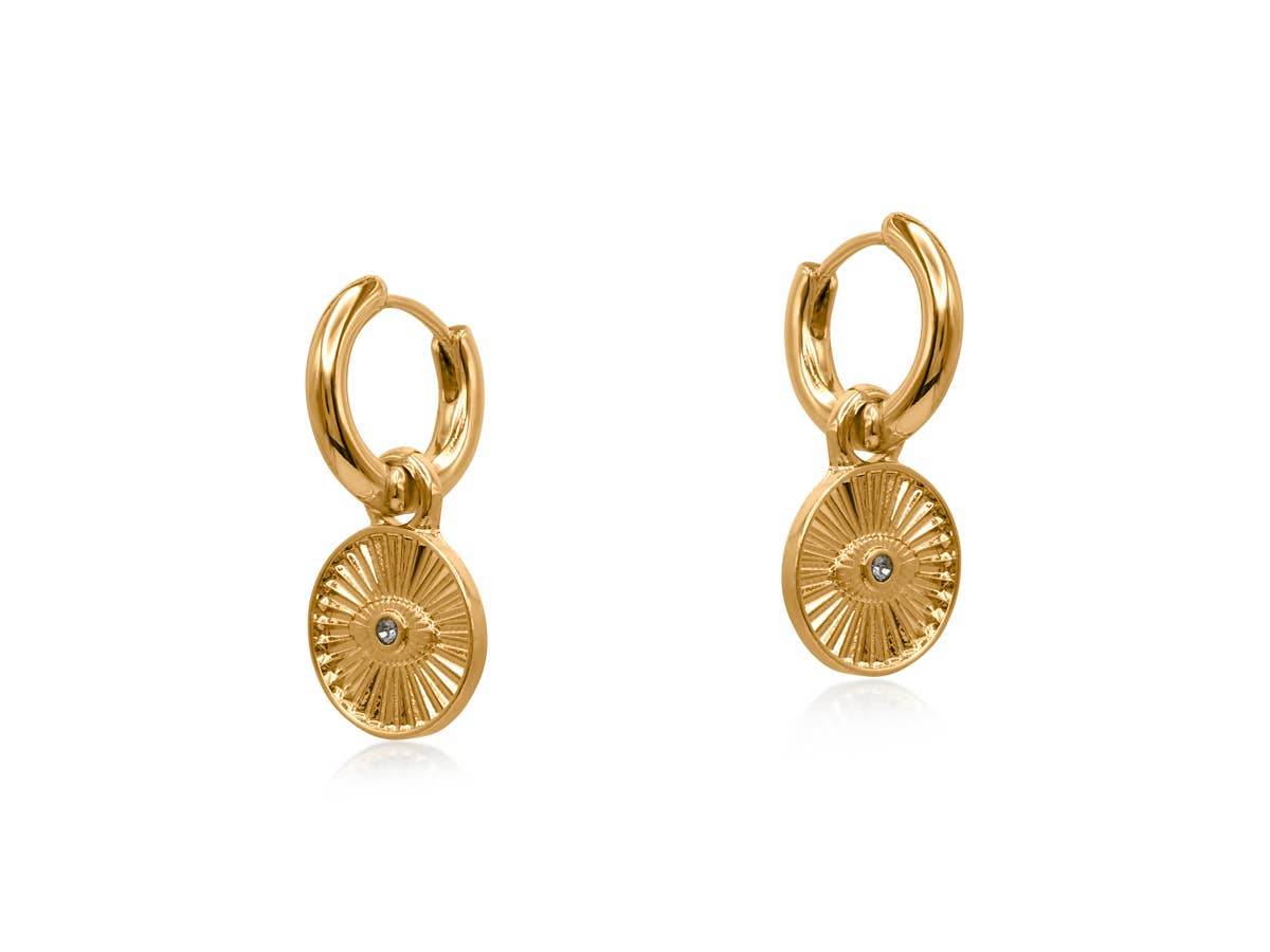 Sirens Eye Huggies Earrings: Gold