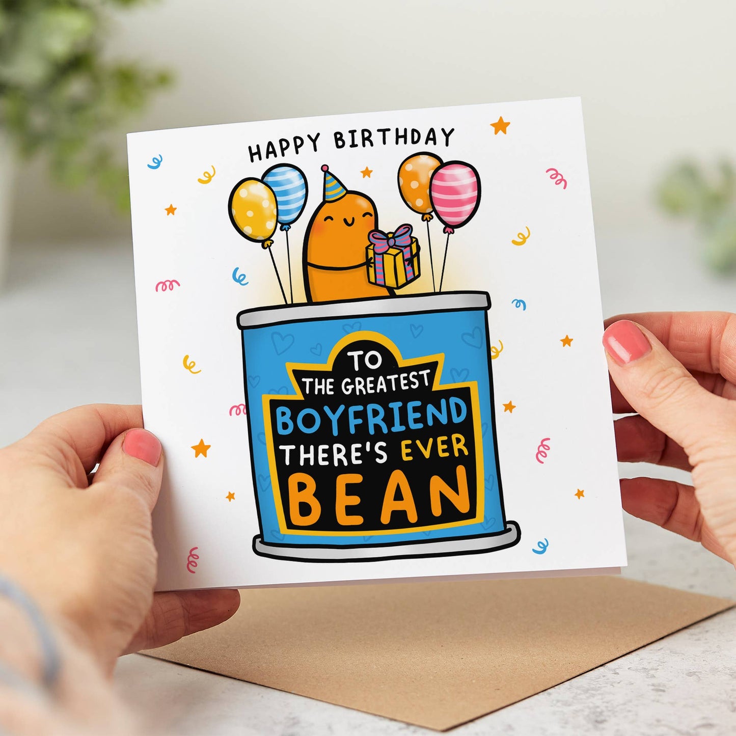 Greatest Boyfriend Ever Bean - Funny Birthday Card for Him
