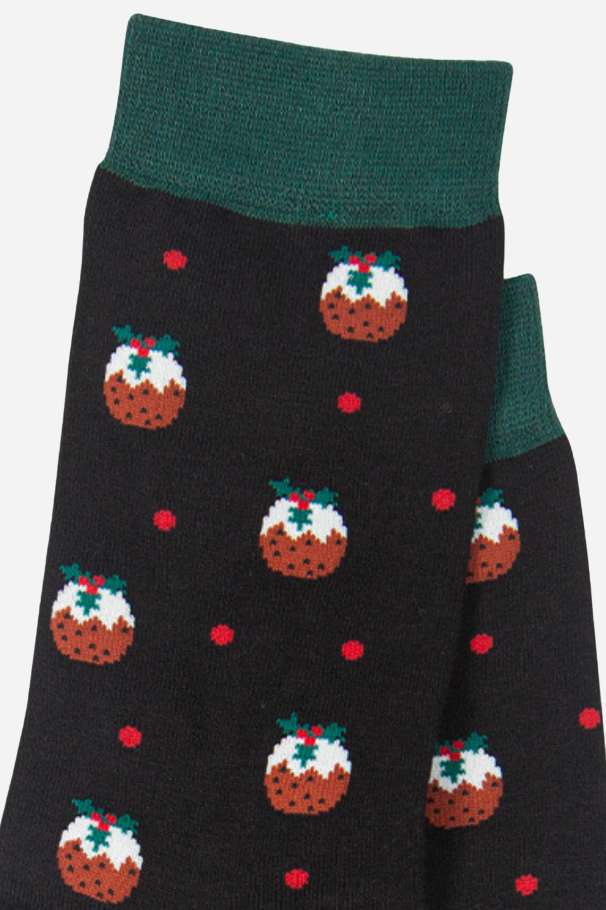 Men's Bamboo Socks - Black, Christmas Pudding