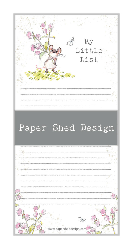 Magnetic Notepad - Mouse with Flowers - NOTE011
