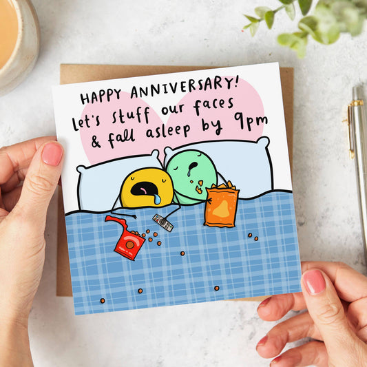 Fall Asleep By 9pm Funny Anniversary Card