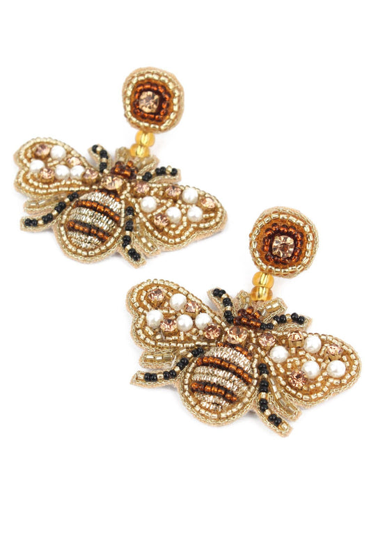 GOLD BEADED BEE DROPS