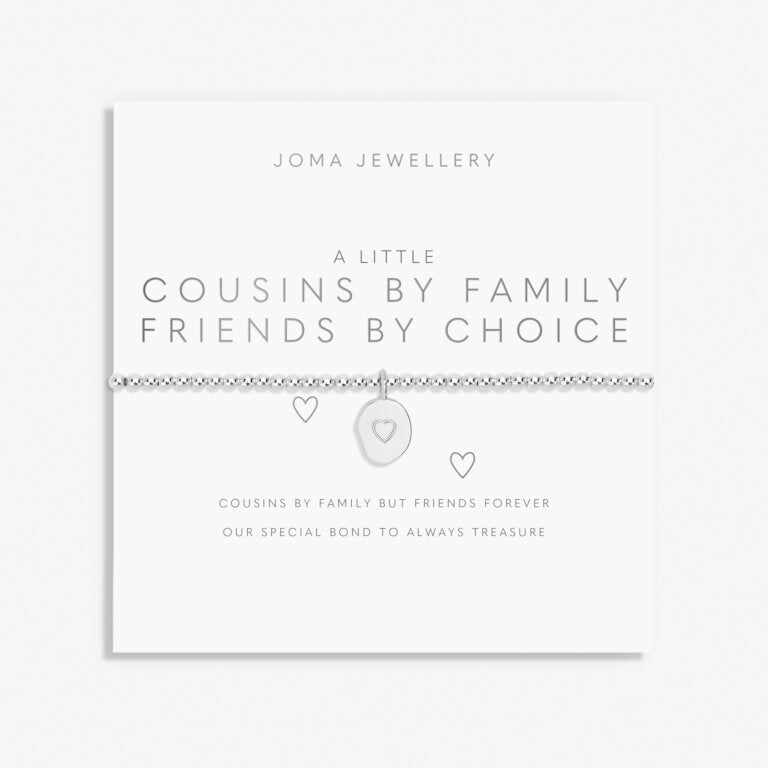 A Little 'Cousins By Family Friends By Choice' Bracelet In Silver Plating