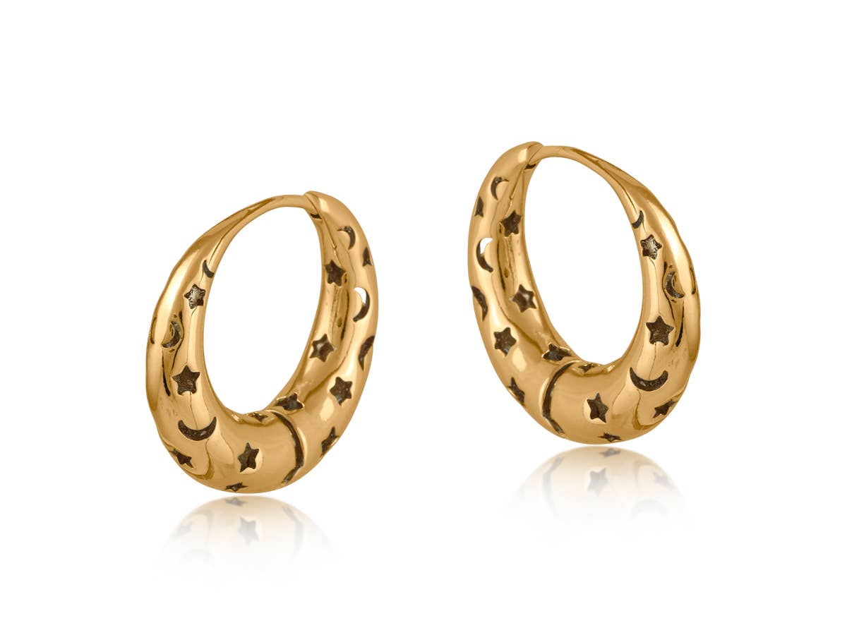 Selena Celestial Hoop Earrings: GOLD