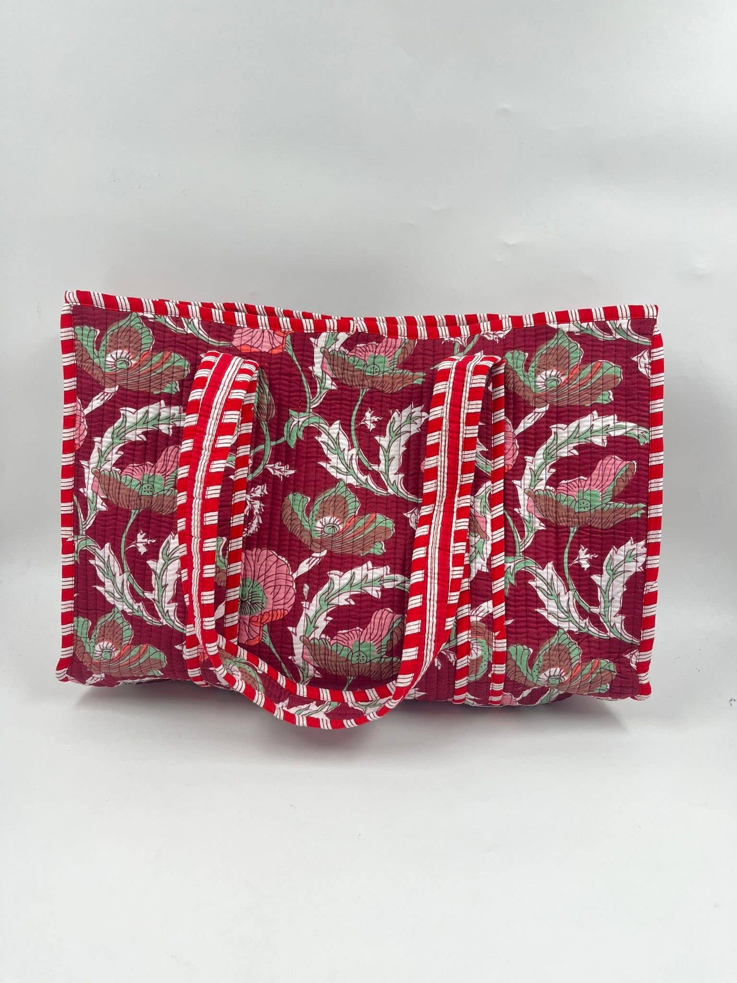 100% Cotton Kantha Quilted Boho Reversible (Small) Tote Bag