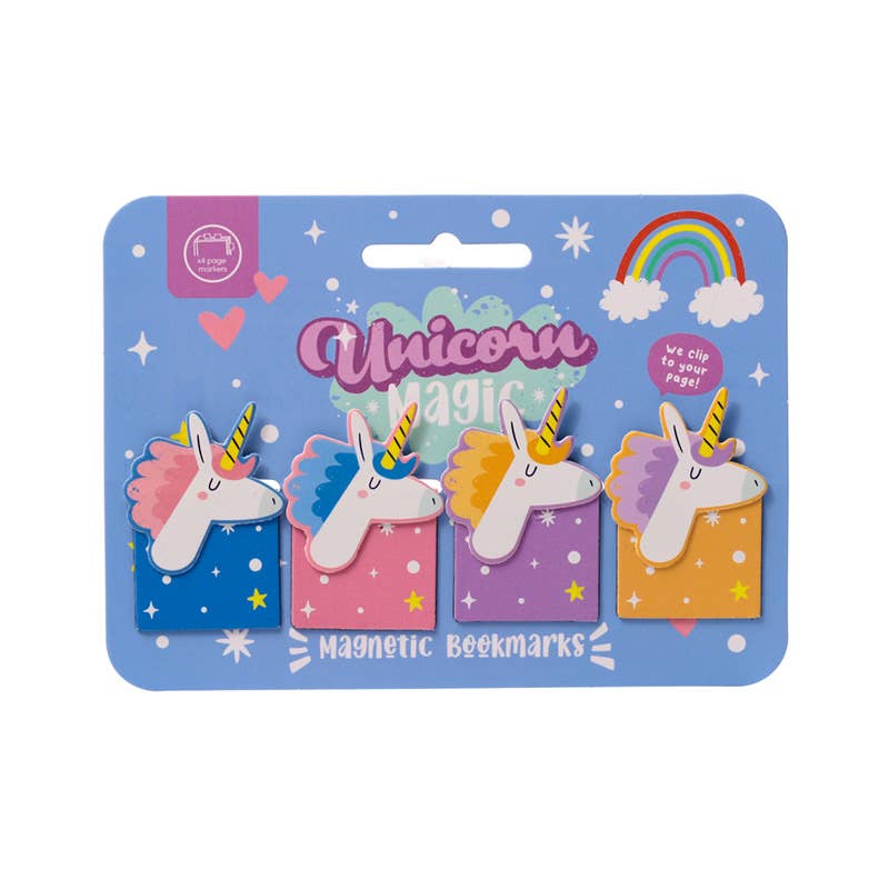 Unicorn Magic Shaped Magnetic Bookmark Set