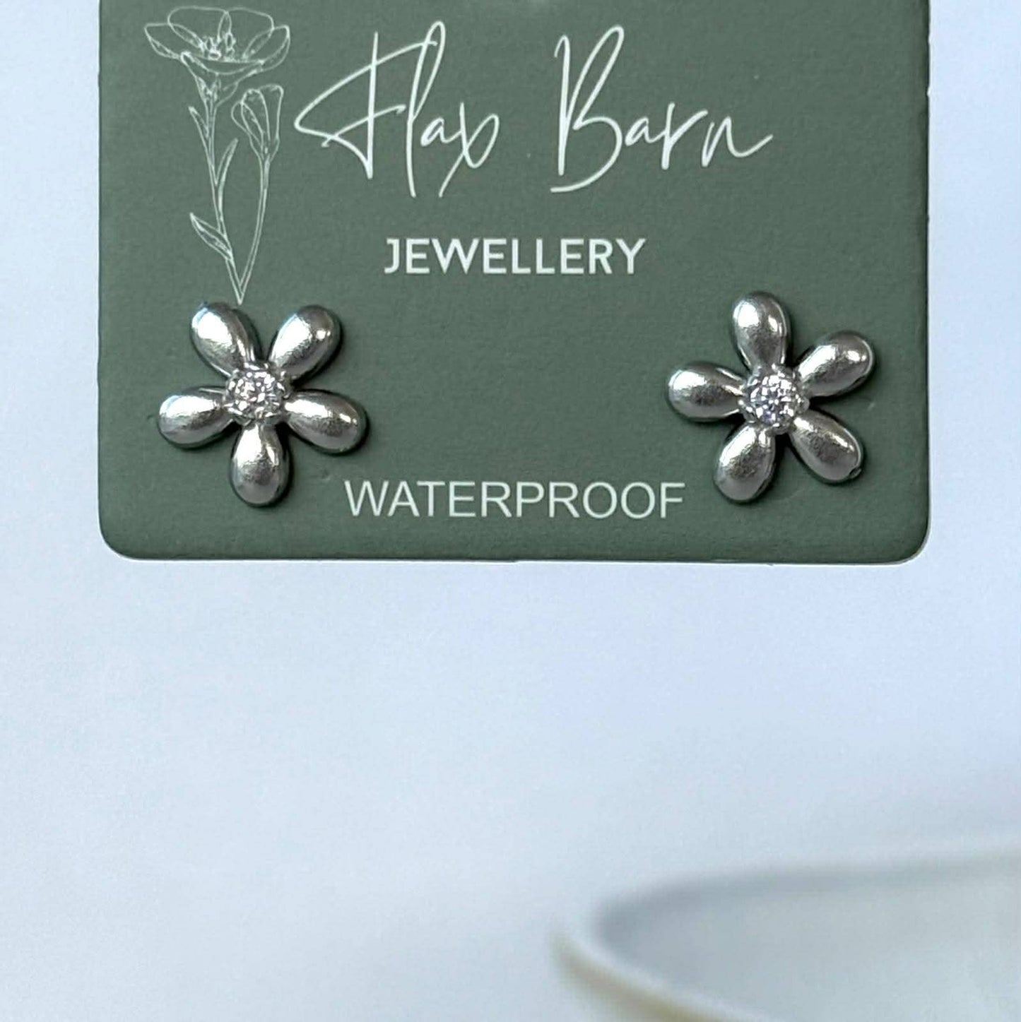 Tarnish Resistant Dainty Flower Studs: Gold