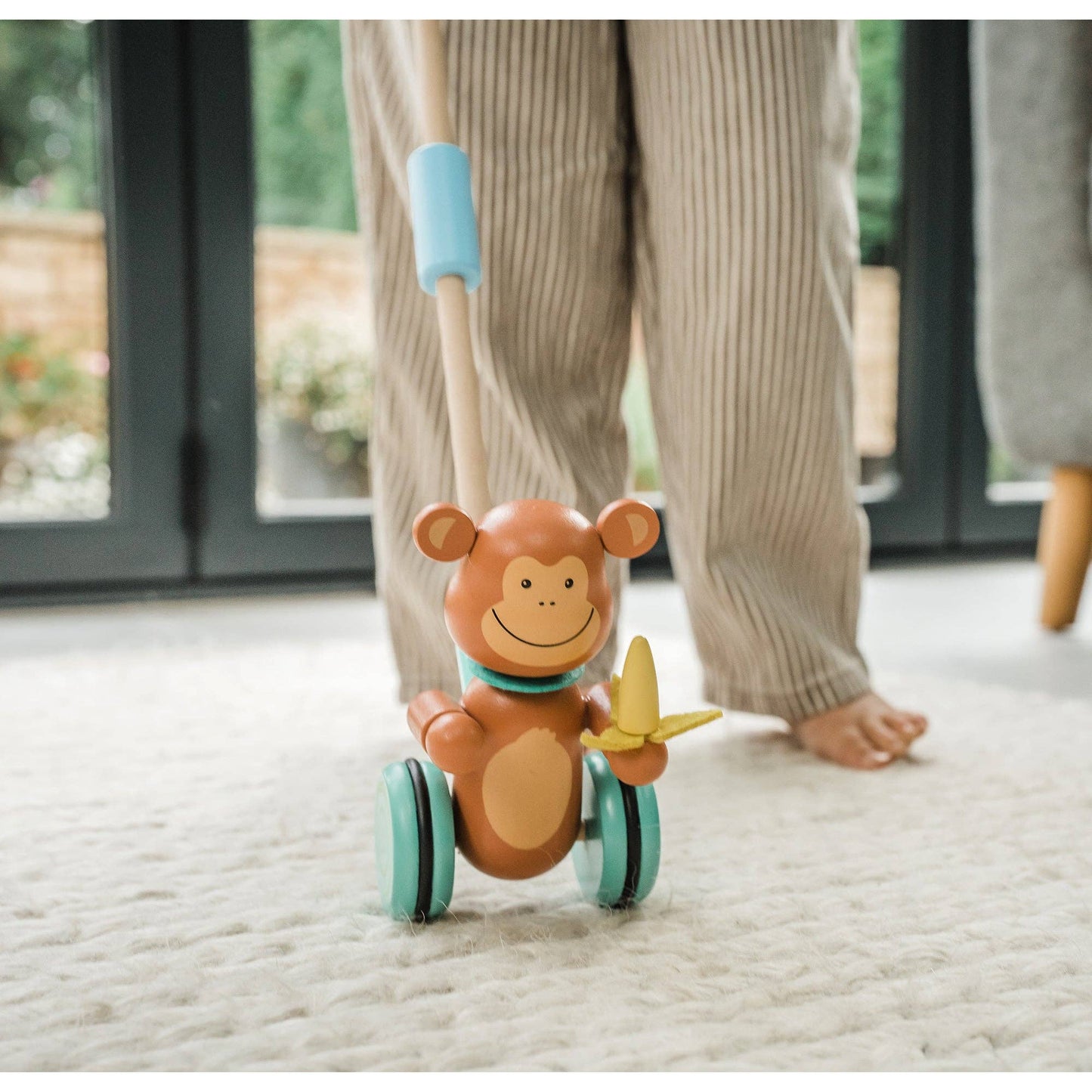 NEW Monkey Boxed Push Along