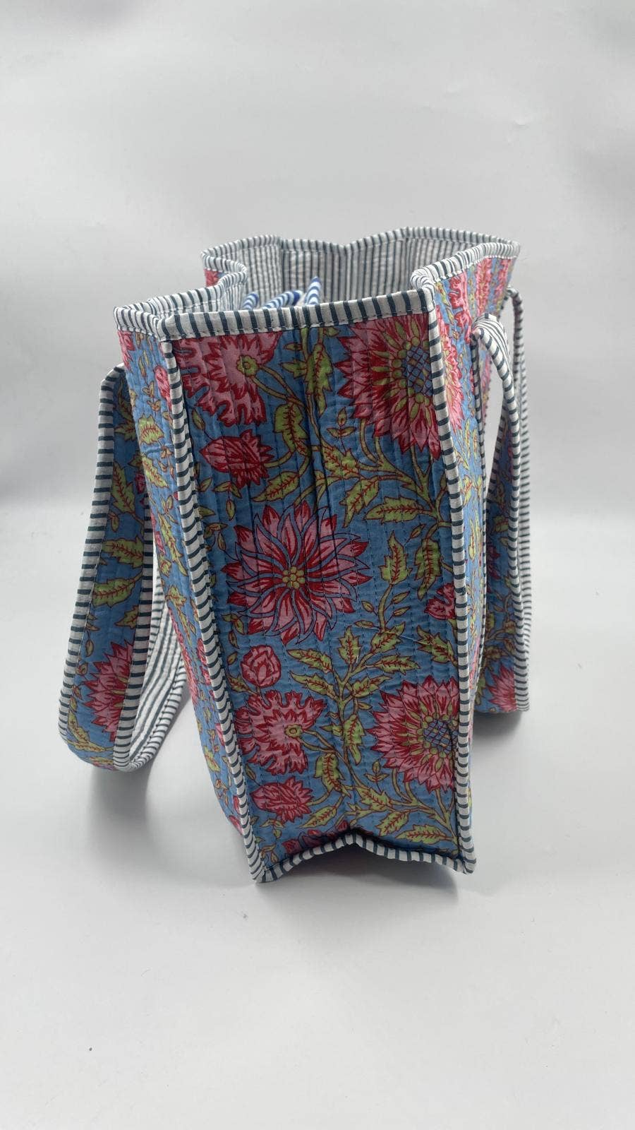 100% Cotton Kantha Quilted Boho Reversible (Small) Tote Bag