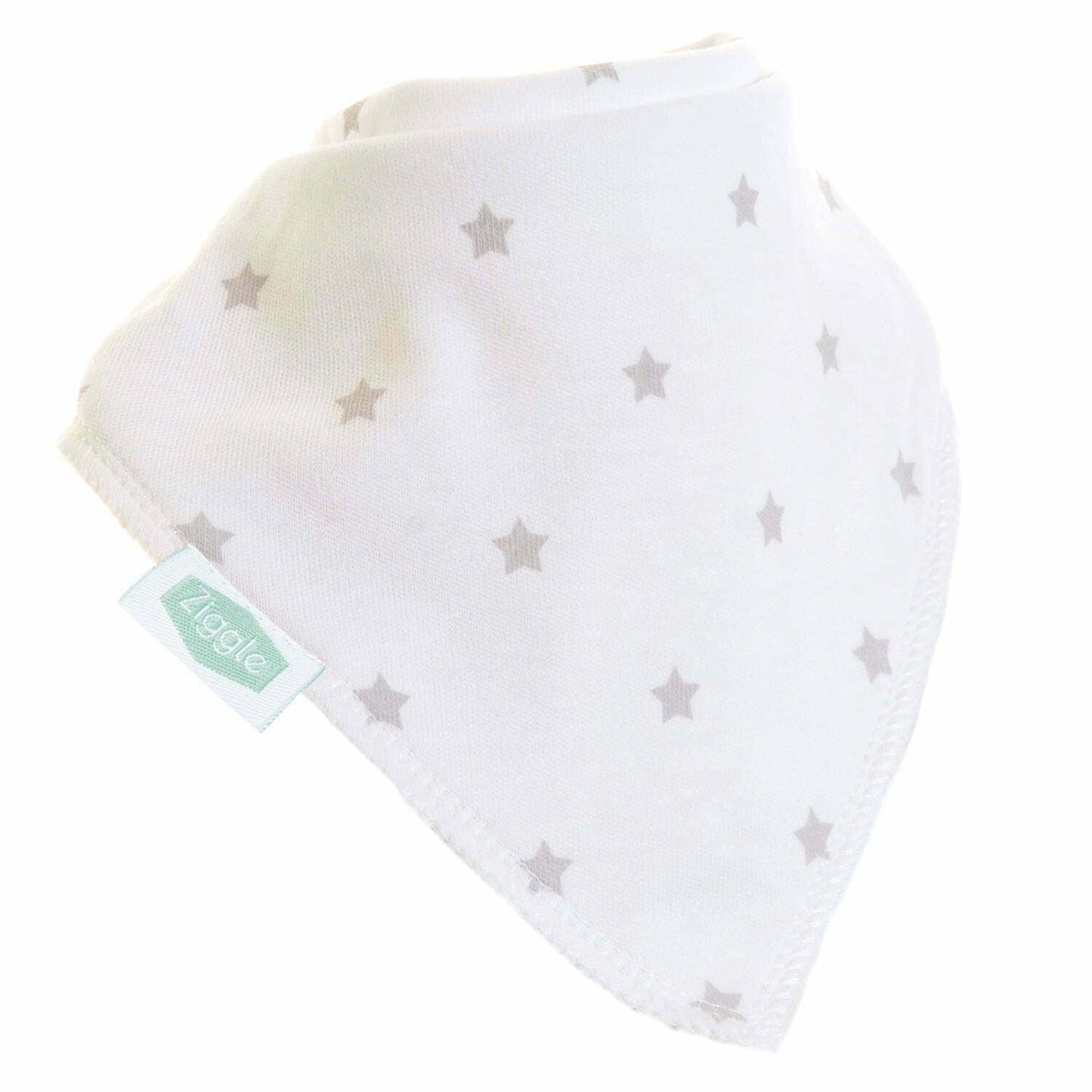 White with Grey Stars Bib: White / Single