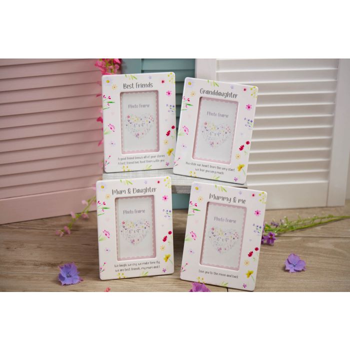 SALE - Pretty Floral Ceramic Frame - Relations
