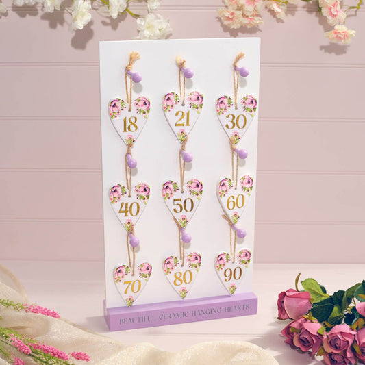 Floral Ceramic Age Hearts