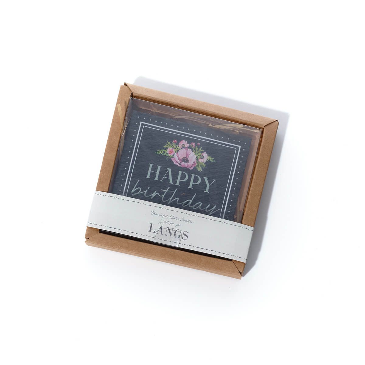 Floral Slate 'Happy Birthday to you' Coaster