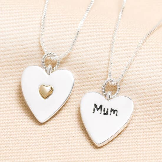 Sale - Silver Heart Mum Necklace