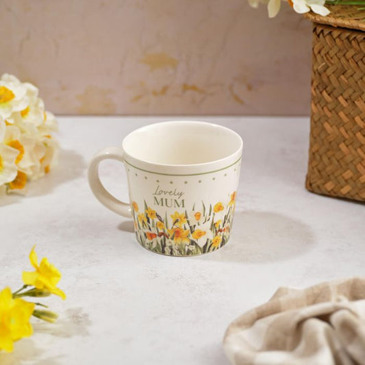 FLORAL SERENADE DAFFODIL MUM STONEWARE MUG GIFT BOXED