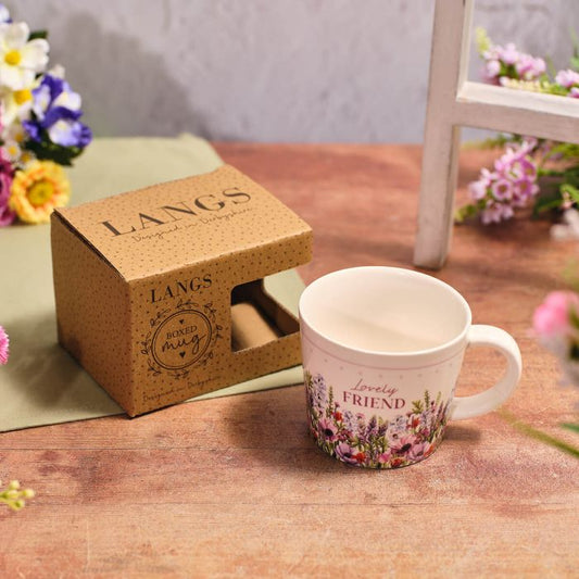 FLORAL SERENADE MIXED FLOWERS LOVELY FRIEND STONEWARE MUG GIFT BOXED