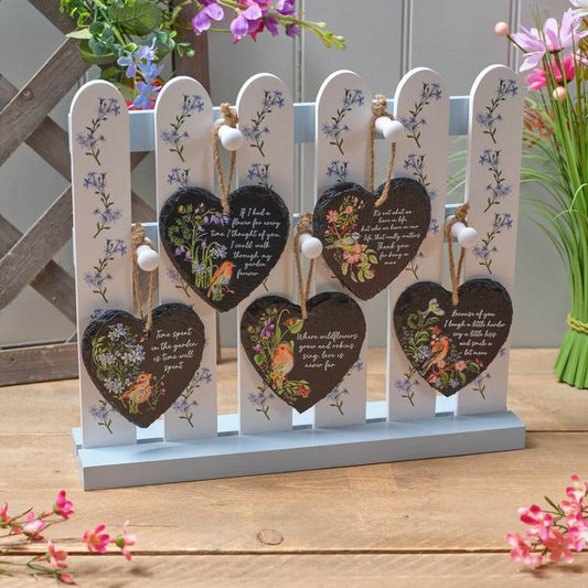 Garden Birds Slate Hearts